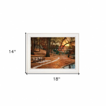 I Will Give You Rest 1 White Framed Print Wall Art HomeRoots