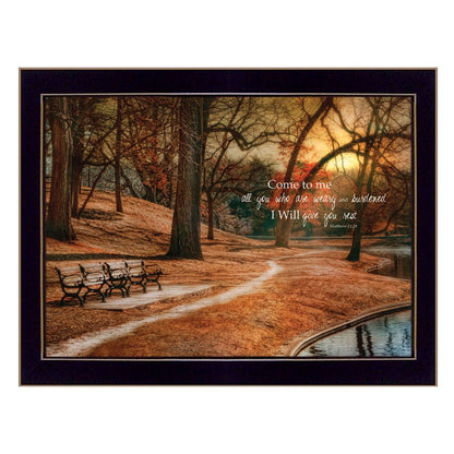 I Will Give You Rest 2 Black Framed Print Wall Art HomeRoots