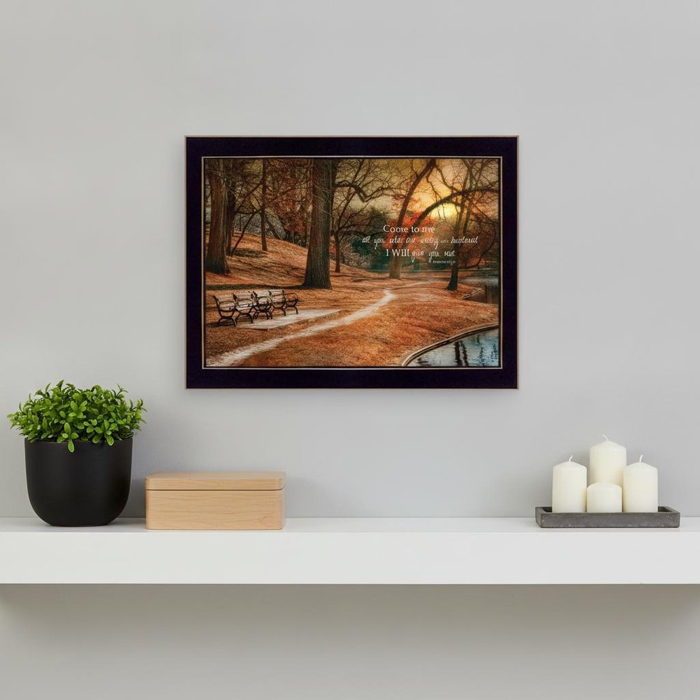 I Will Give You Rest 2 Black Framed Print Wall Art — view 4