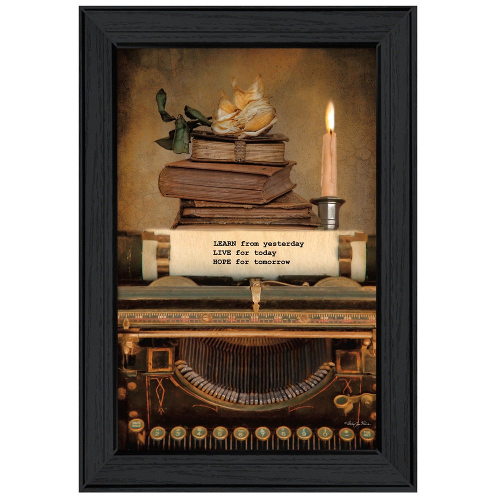 Learn from Yesterday Black Framed Print Wall Art HomeRoots