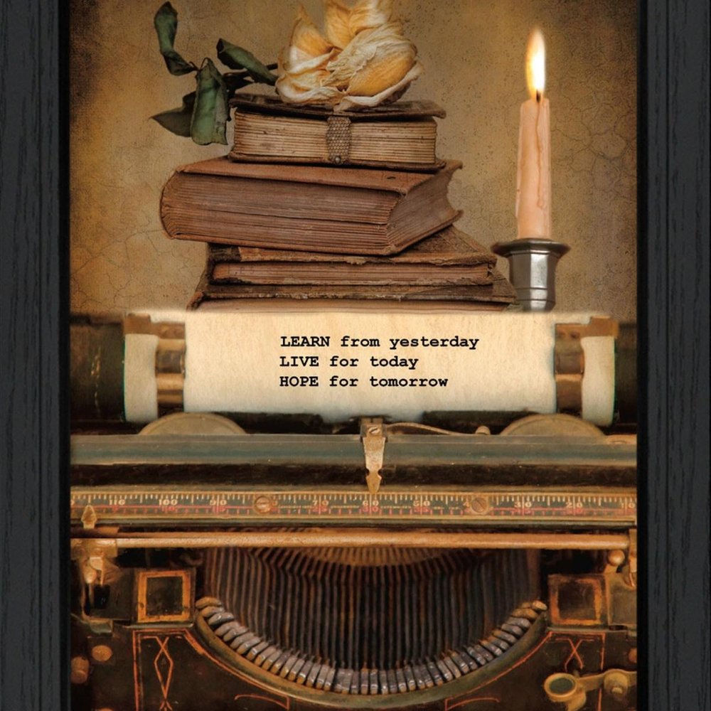 Learn from Yesterday Black Framed Print Wall Art HomeRoots