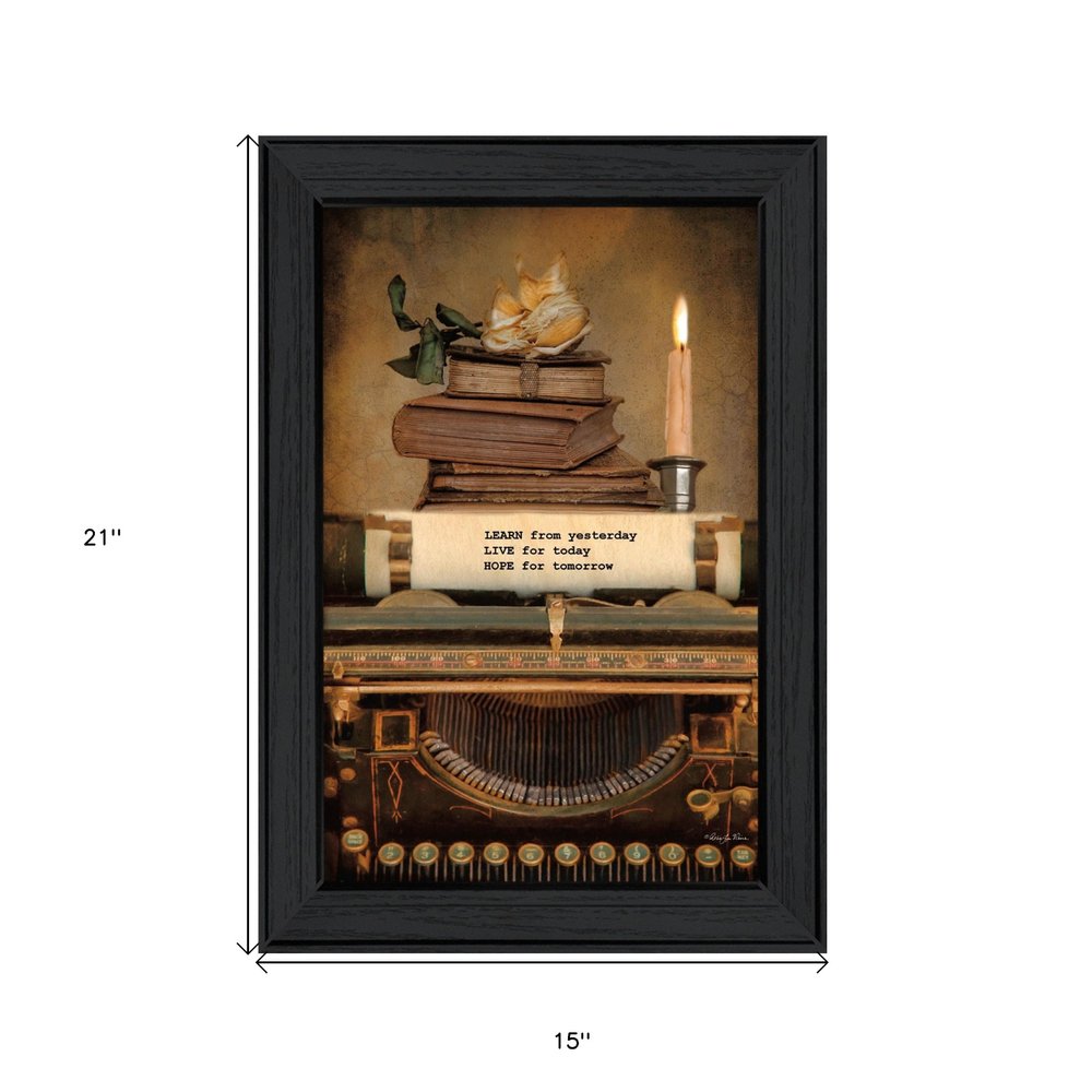 Learn from Yesterday Black Framed Print Wall Art — view 3