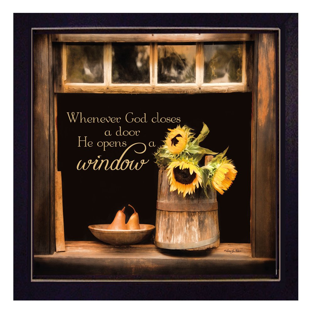 God Opens Windows Black Framed Print Wall Art — view 1
