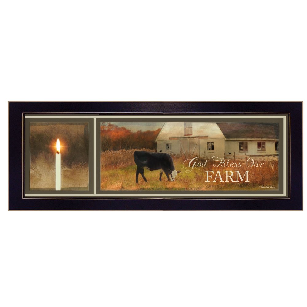 God Bless Our Farm Black Framed Print Wall Art HomeRoots