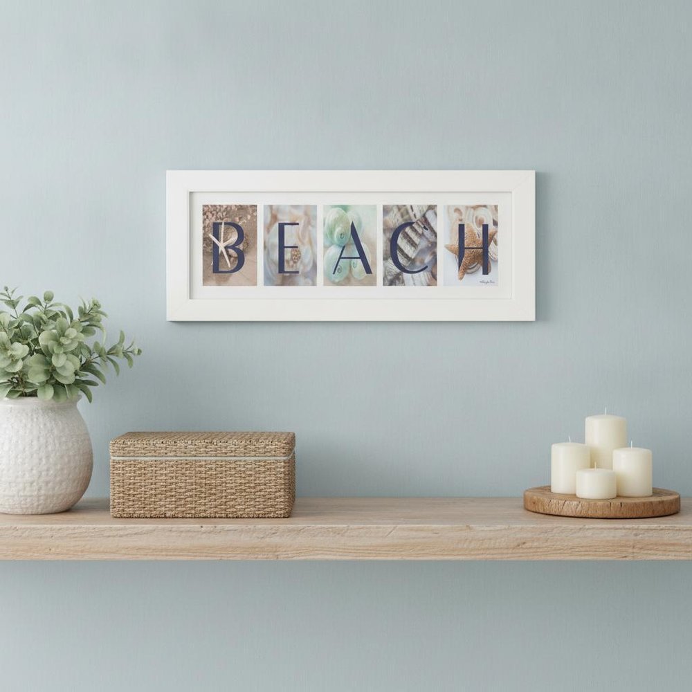 Beach 4 White Framed Print Wall Art — view 5