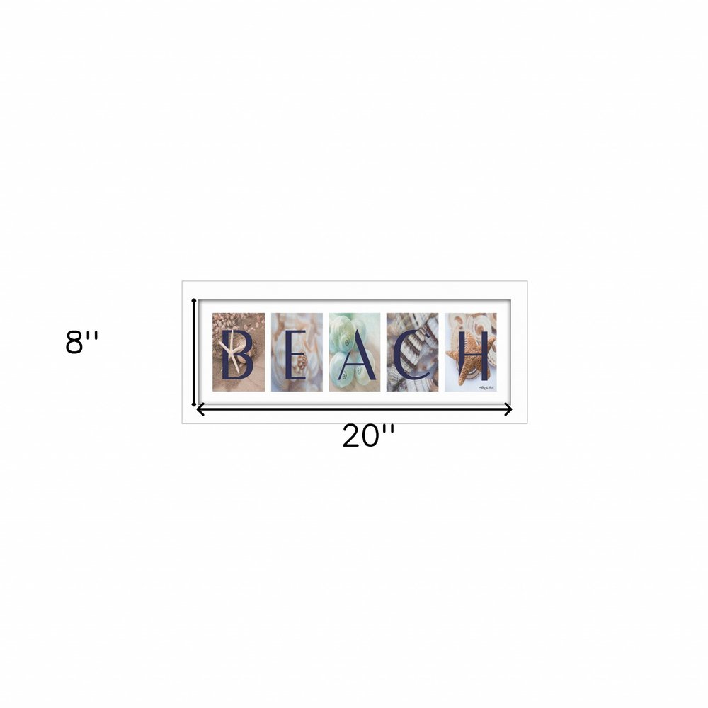 Beach 5 White Framed Print Wall Art — view 4