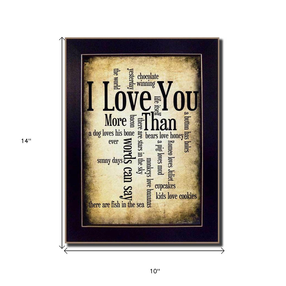 I Love You 1 Black Framed Print Wall Art — view 4