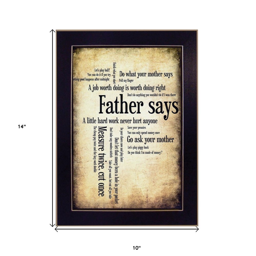 Father Says 1 Black Framed Print Wall Art HomeRoots