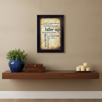 Father Says 1 Black Framed Print Wall Art HomeRoots
