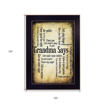 Grandma Says 1 Black Framed Print Wall Art HomeRoots
