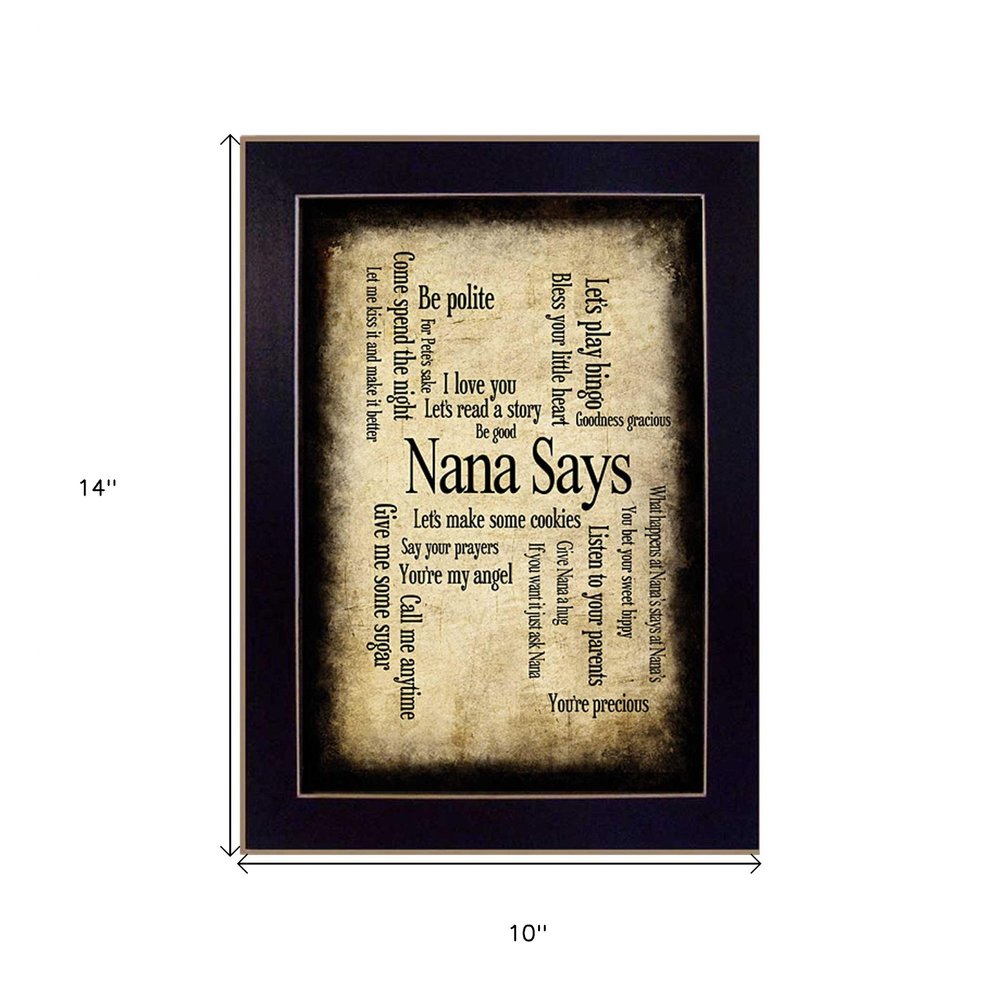Nana Says Black Framed Print Wall Art — view 4