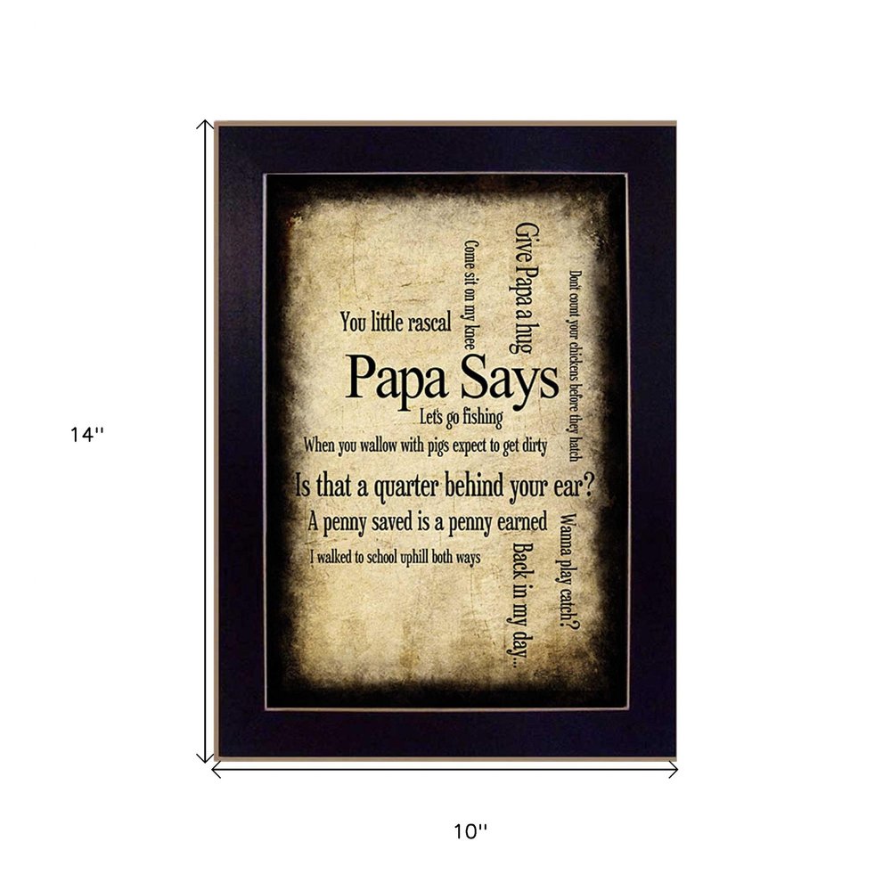 Papa Says Black Framed Print Wall Art — view 4