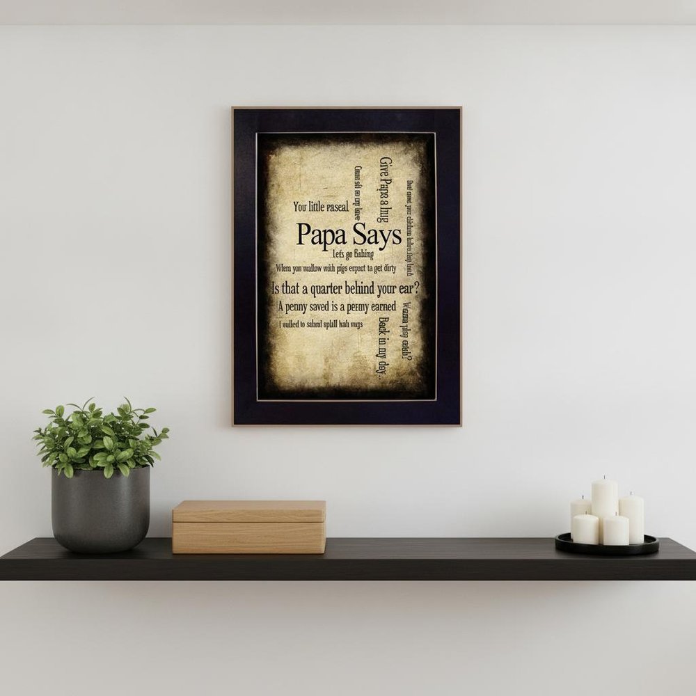 Papa Says Black Framed Print Wall Art — view 5