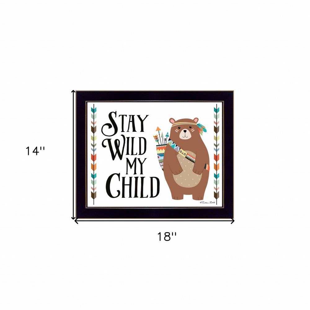 Stay Wild My Child 1 Black Framed Print Wall Art — view 3