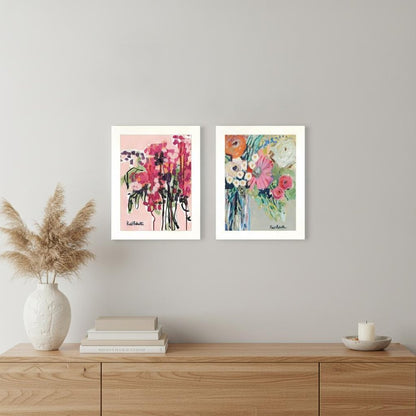 Set Of Two Garden Flowers White Framed Print Wall Art HomeRoots