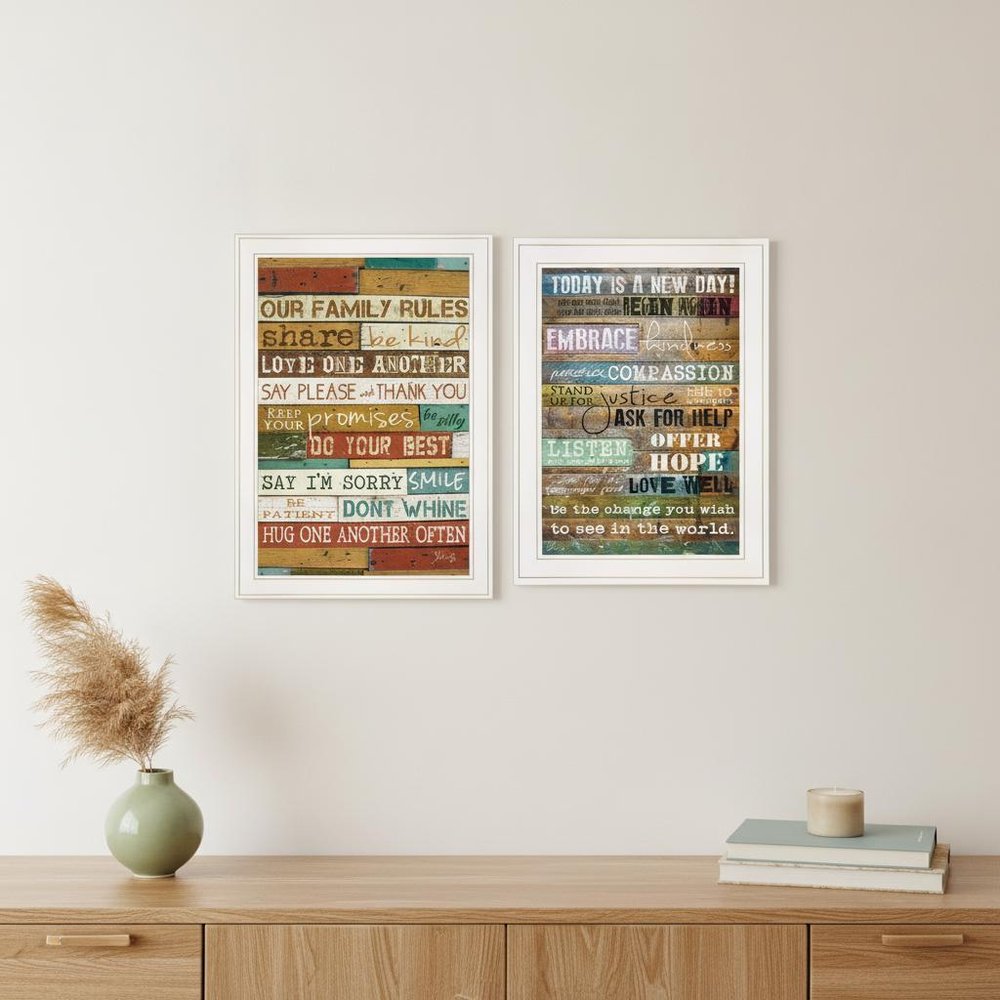 Set Of Two Today Is White Framed Print Wall Art HomeRoots