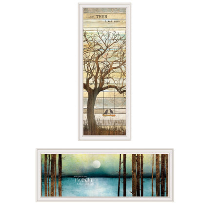 Set Of Two I met You or Living your Dreams 2 White Framed Print Wall Art HomeRoots