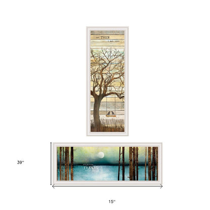 Set Of Two I met You or Living your Dreams 2 White Framed Print Wall Art HomeRoots