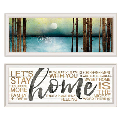 Set Of Two Love or Home 3 White Framed Print Wall Art HomeRoots