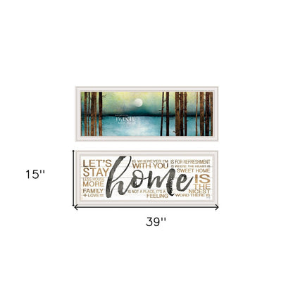 Set Of Two Love or Home 3 White Framed Print Wall Art HomeRoots