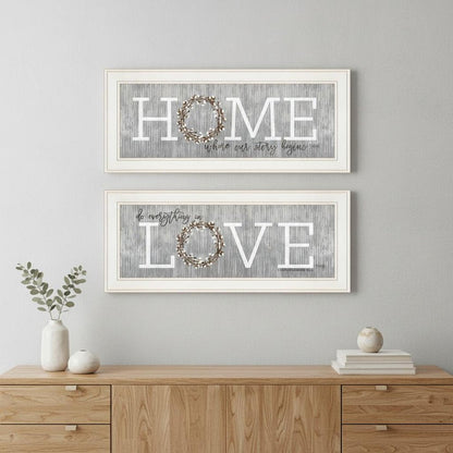 Set Of Two Where Our Story Begins 1 White Framed Print Wall Art HomeRoots