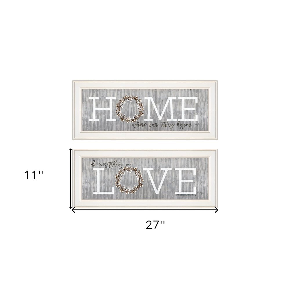 Set Of Two Where Our Story Begins 1 White Framed Print Wall Art — view 4
