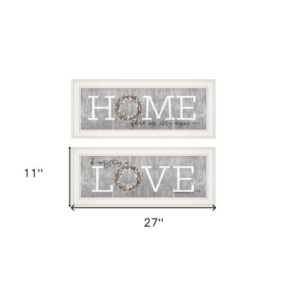 Set Of Two Where Our Story Begins 1 White Framed Print Wall Art HomeRoots