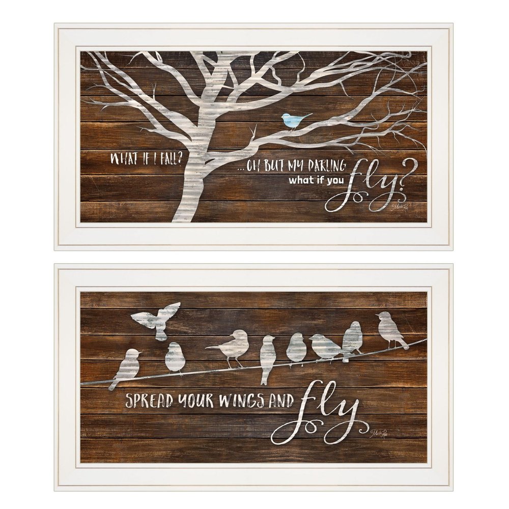 Set Of Two Spread Your Wings 1 White Framed Print Wall Art HomeRoots