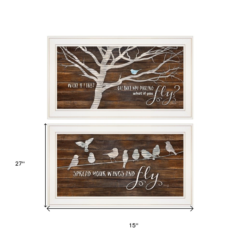 Set Of Two Spread Your Wings 1 White Framed Print Wall Art HomeRoots