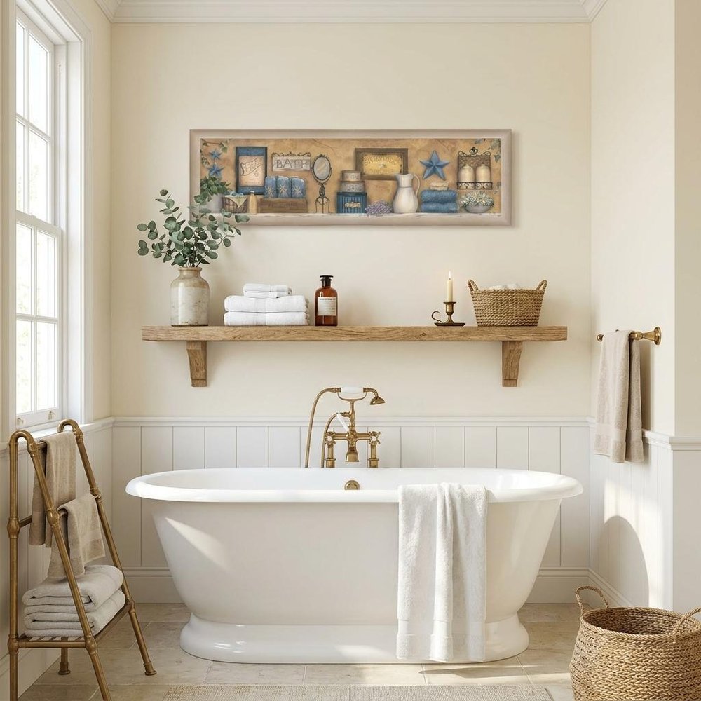 Starlight Bath 4 Brown Framed Print Bathroom Wall Art — view 5