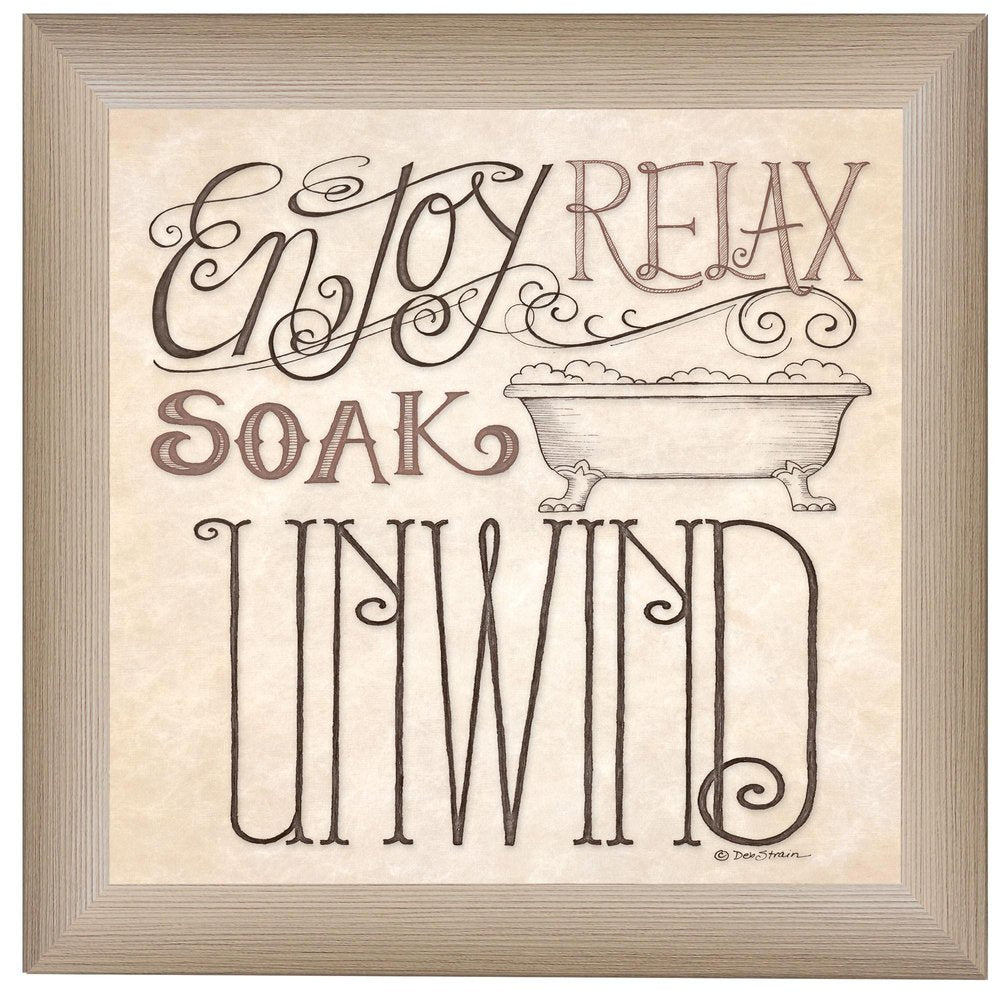 Soak and Relax 1 Brown Framed Print Bathroom Wall Art HomeRoots