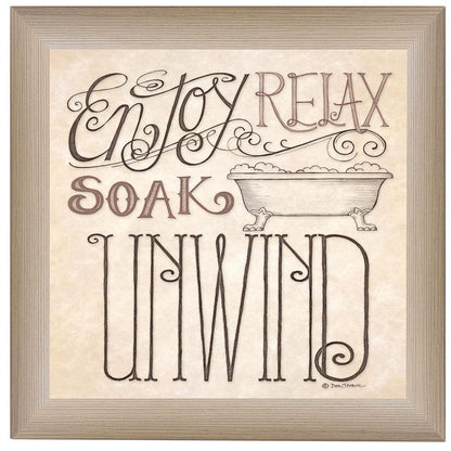 Soak and Relax 1 Brown Framed Print Bathroom Wall Art HomeRoots