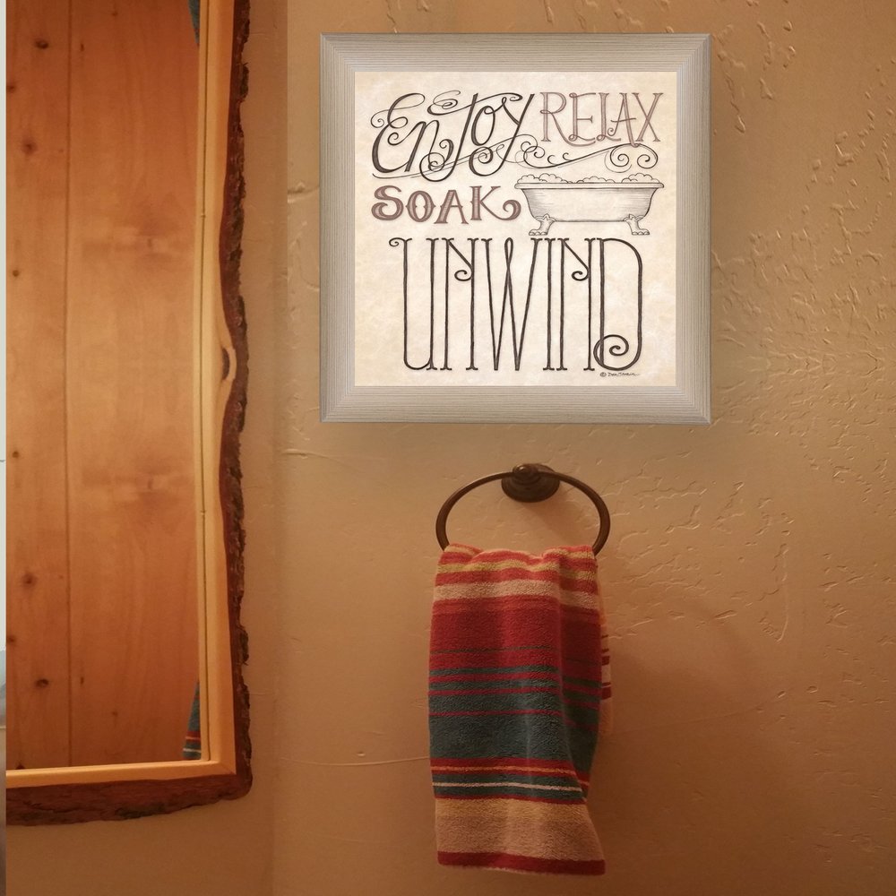 Soak and Relax 1 Brown Framed Print Bathroom Wall Art HomeRoots