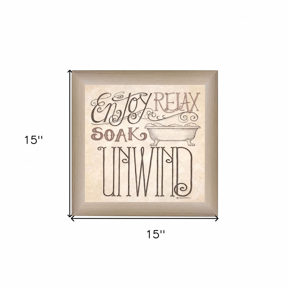 Soak and Relax 1 Brown Framed Print Bathroom Wall Art — view 4