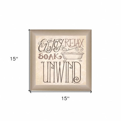 Soak and Relax 1 Brown Framed Print Bathroom Wall Art HomeRoots