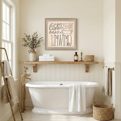 Soak and Relax 1 Brown Framed Print Bathroom Wall Art HomeRoots