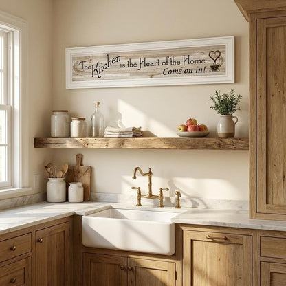 Kitchen Is The Heart of The Home White Framed Print Kitchen Wall Art HomeRoots