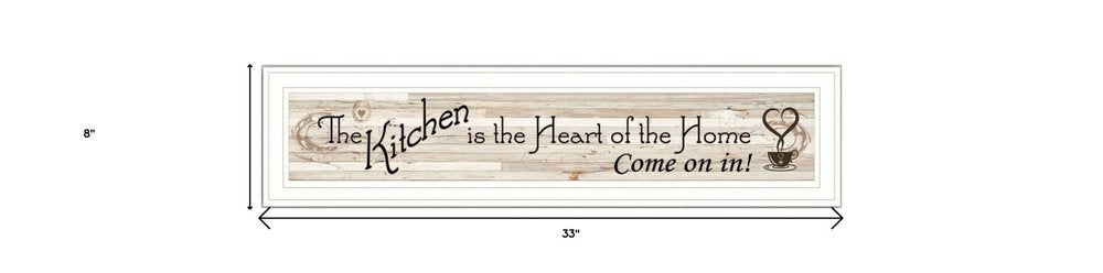 Kitchen Is The Heart of The Home White Framed Print Kitchen Wall Art — view 4