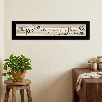 Kitchen Is The Heart of The Home 7 Black Framed Print Kitchen Wall Art HomeRoots
