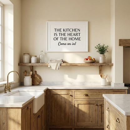 Kitchen is the Heart of the Home 11 White Framed Print Kitchen Wall Art HomeRoots