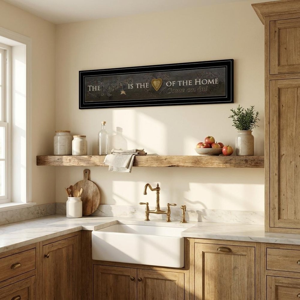 Kitchen is the Heart of the Home 12 Black Framed Print Kitchen Wall Art HomeRoots