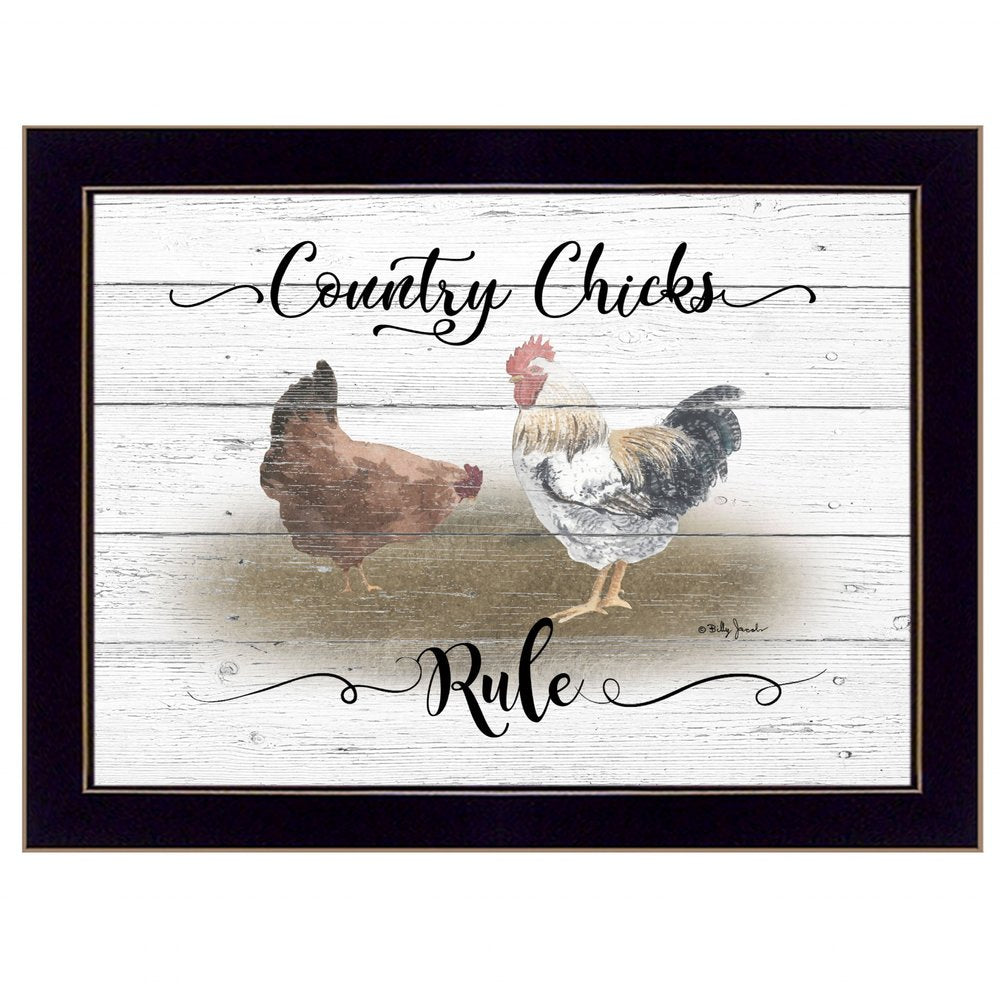 Country Chicks Rule 1 Black Framed Print Wall Art HomeRoots