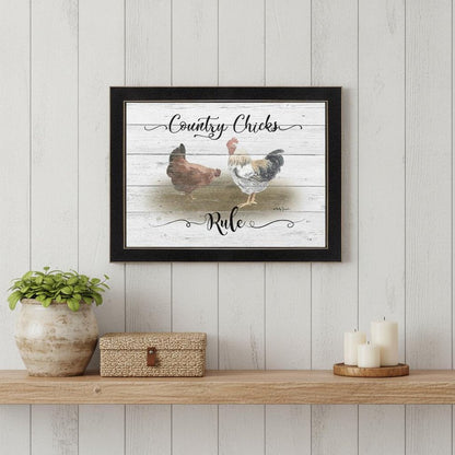 Country Chicks Rule 1 Black Framed Print Wall Art HomeRoots