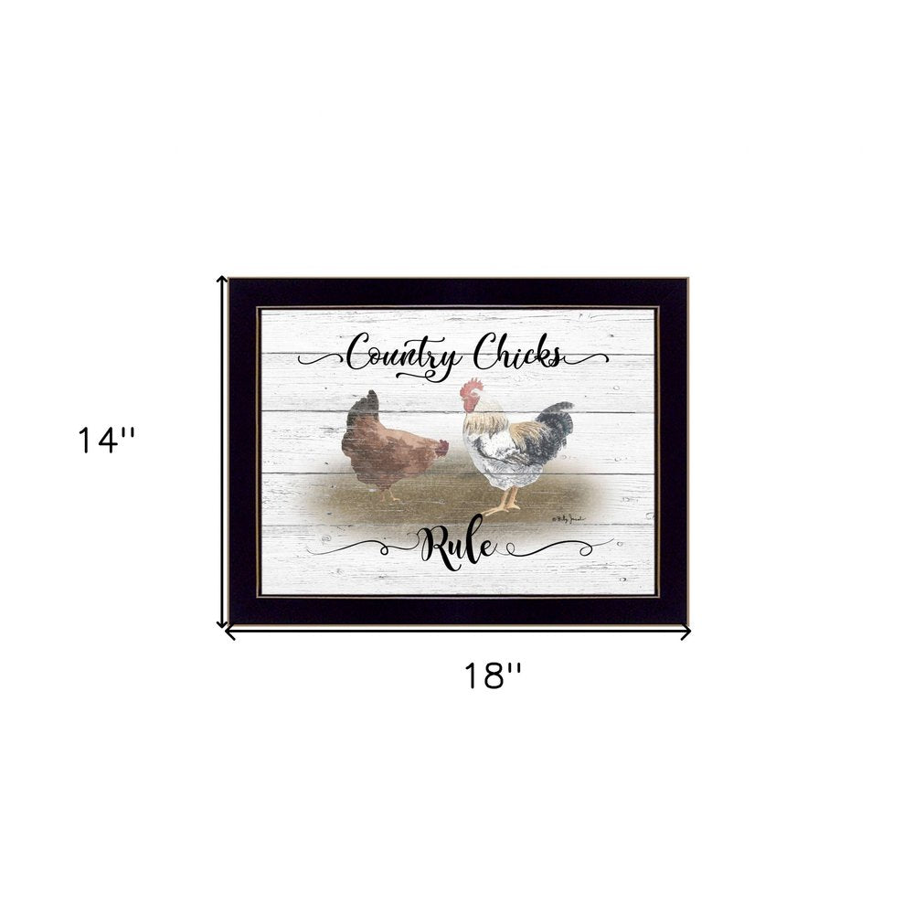 Country Chicks Rule 1 Black Framed Print Wall Art HomeRoots