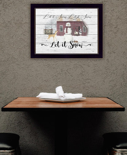 Let It Snow 1 Black Framed Print Wall Art HomeRoots