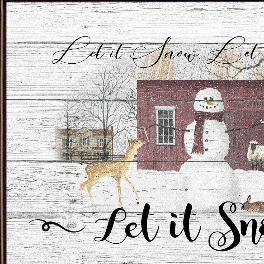 Let It Snow 1 Black Framed Print Wall Art — view 4