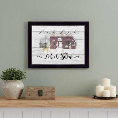 Let It Snow 1 Black Framed Print Wall Art HomeRoots