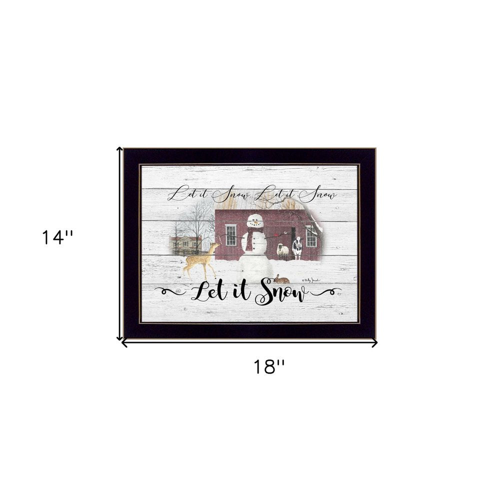 Let It Snow 1 Black Framed Print Wall Art HomeRoots