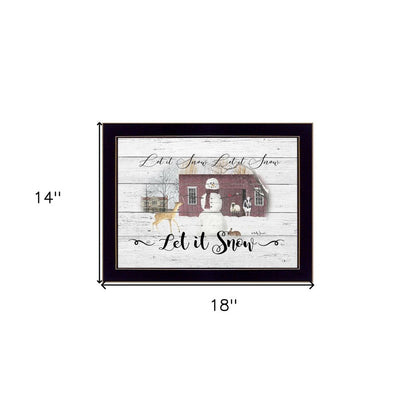Let It Snow 1 Black Framed Print Wall Art HomeRoots