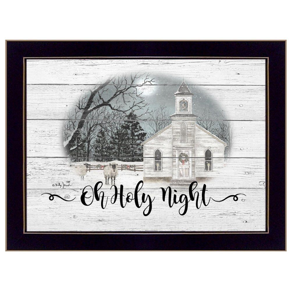 OH HOLY Night 1 Black Framed Print Wall Art HomeRoots